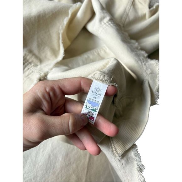 Aerie Corduroy Quarter Zip Jacket Shacket size L Cream - Picture 10 of 15